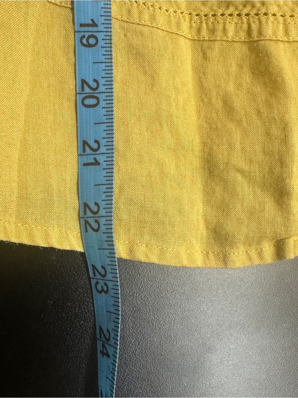 Cleopatra Linen Sleeveless Blouse Button Front XL Yellow Lagenlook Boho Festival - Picture 12 of 13